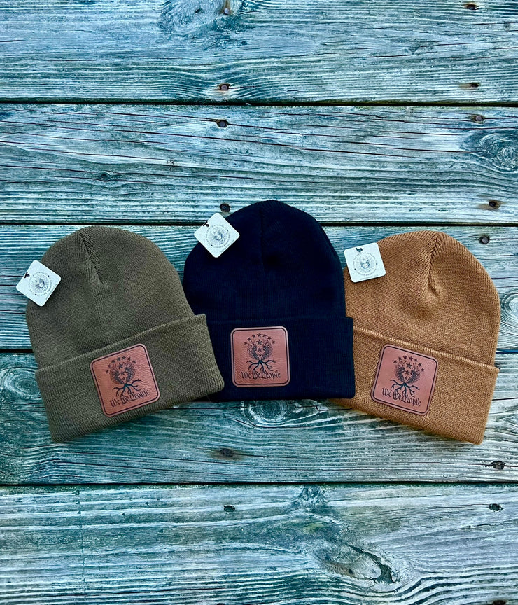 We The People Leather Patch Hat - Hutch Leather Works